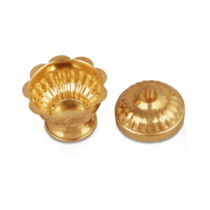 Brass Kumkum Pot - 2.5 x 2.25 Inches