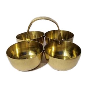 Brass Chaumukh Haldi Kumkum Holder